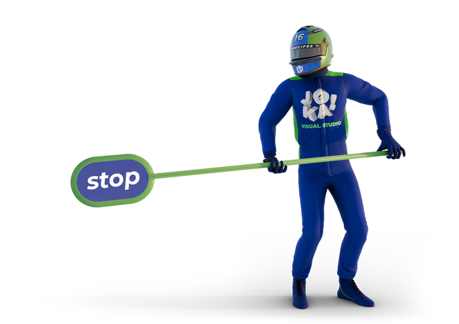Piloto con cartel stop